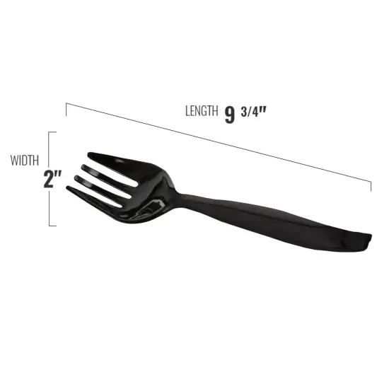Black Disposable Plastic Serving Flatware Set (150 Pairs) {3}