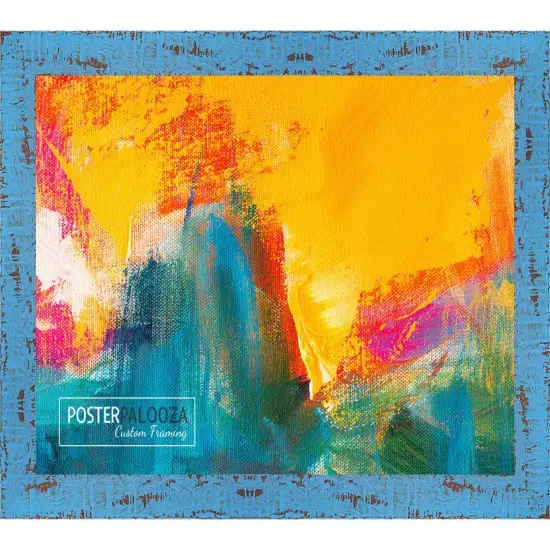 Shabby Chic Blue Picture Frame - UV Acrylic, Foam Board Backing, Hanging Hardware {6}