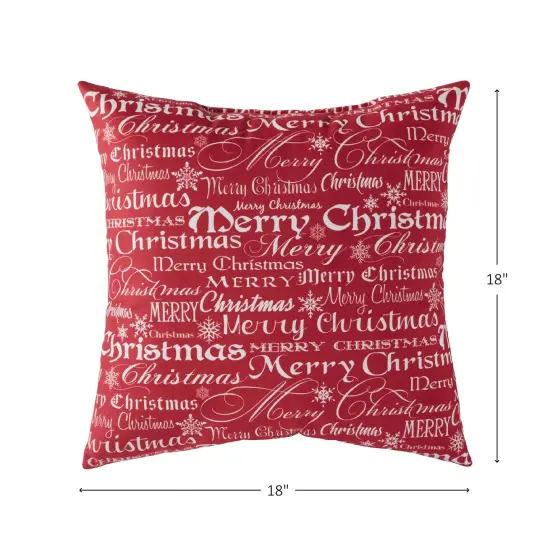 18" Merry Christmas Throw Pillow {4}