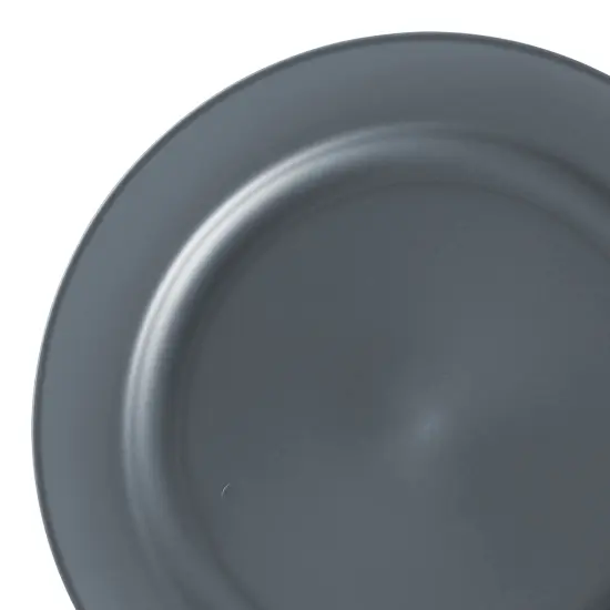 Matte Charcoal Gray Round Disposable Plastic Appetizer/Salad Plates - 7.5" (120 Plates) {1}