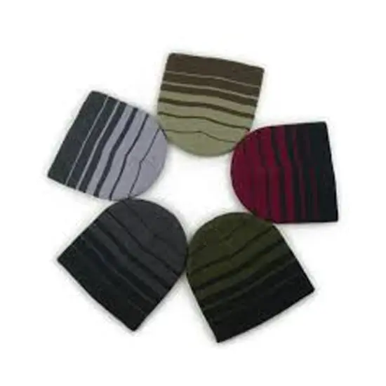 Men's Stripe Short Beanie Collection Assorted {4}