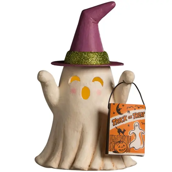 Witchy Ghost with Treat Bag Luminary 6" {1}