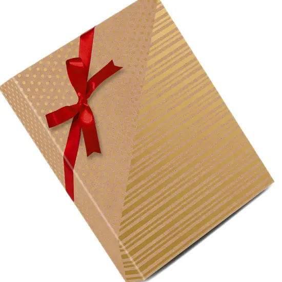 24''x833' Gold Dot & Stripe Reversible Wrapping Papers to Save Time and Money This Christmas {2}