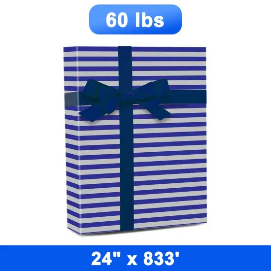 Stylish Striped Gift Wrap 24" x 833" Roll 60 lbs {1}