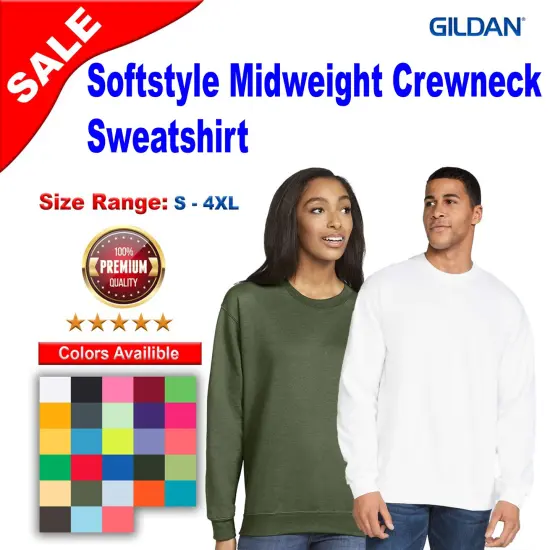 GILDAN&reg; Softstyle Midweight Crewneck Sweatshirt Cocoa {2}