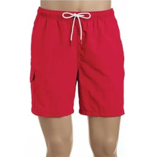 WUHOU Men's Swimming Trunk Set Red {4}