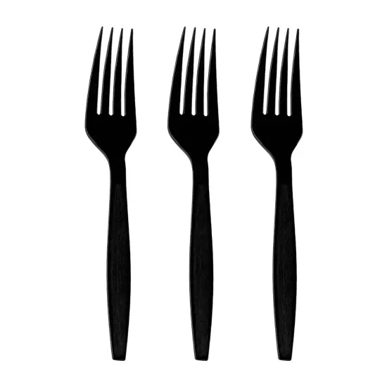 Black Plastic Disposable Forks (1000 Forks) {2}
