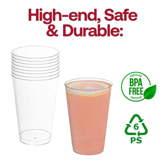 Crystal Clear Plastic Disposable Party Cups - 14 oz. (500 Tumblers) {4}