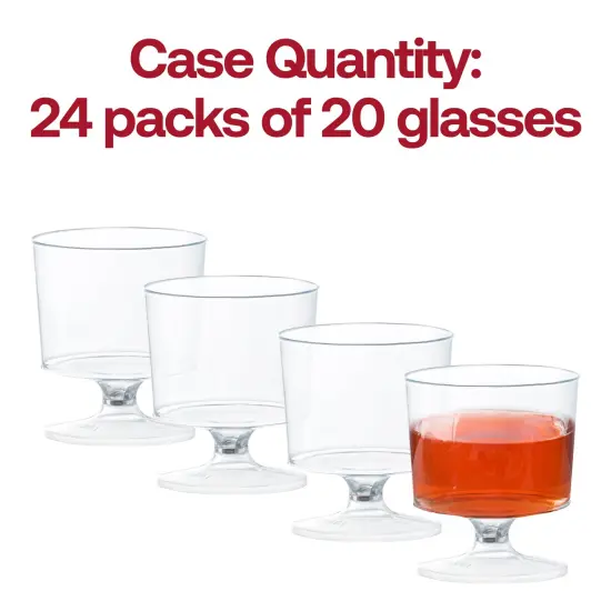 Clear Round Plastic Disposable Mini Wine Glasses - 2 oz. (480 Glasses) {5}