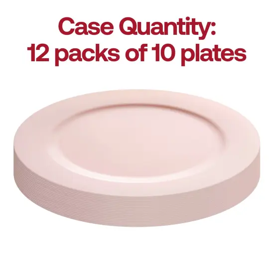 Matte Pink Round Disposable Plastic Appetizer/Salad Plates - 7.5" (120 Plates) {4}