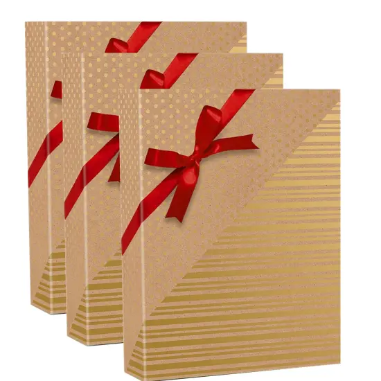 24''x417' Gold Dot & Stripe Christmas Wrapping Papers for a Trendy & Budget Friendly Holiday {6}