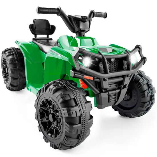 Best Choice Products 12V Kids Ride-On ATV Quad w/ Bluetooth, 2.4mph Max, Treaded Tires, LED Lights, Radio Kelly Green {1}