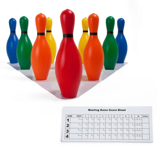 Multicolor Bowling Pin Set, 10 Pins {4}
