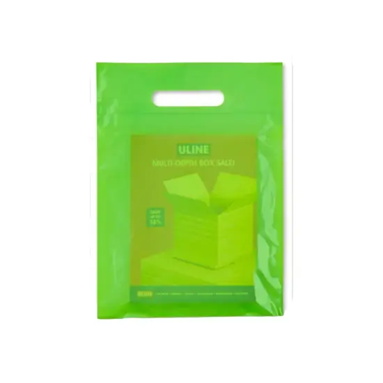 Custom Die Cut Handle Bags - Bulk for 11 x 15 x 3" Clear {5}