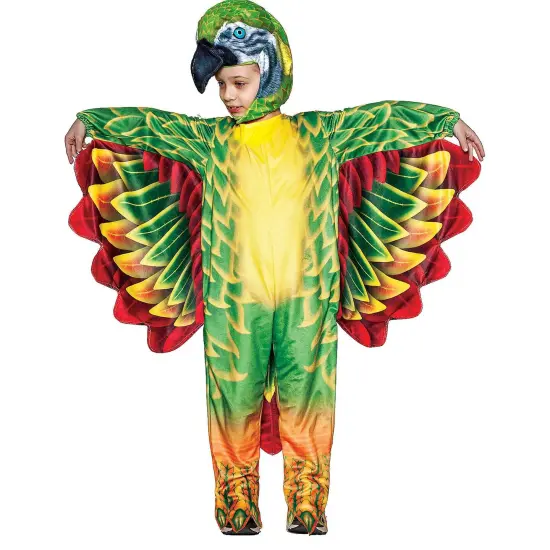 Toddler Green Parrot Printed Costume {1}