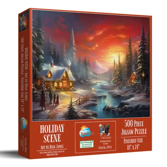 Sunsout Holiday Scene 500 pc Christmas Jigsaw Puzzle 27054 {2}