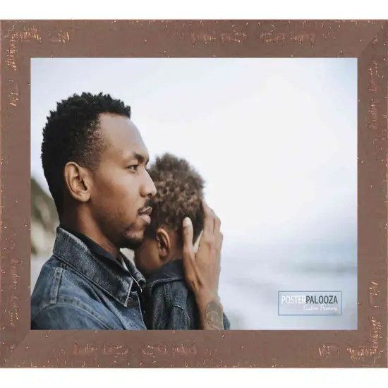 Panoramic Shabby Chic Brown Picture Frame - UV Acrylic, Foam Board Backing, Hanging Hardware {4}