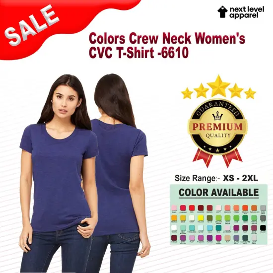 Next Level&reg; Colors Crew Neck Women's CVC T-Shirt Indigo {2}