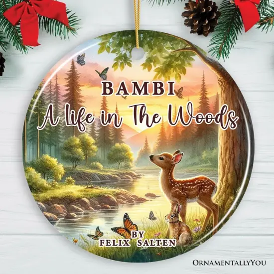 A Life in the Woods by Felix Salten Ornament, Bambi's Journey Christmas Keepsake {6}