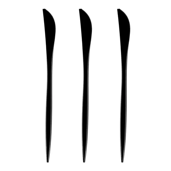 Solid Black Moderno Disposable Plastic Dinner Knives (480 Knives) {2}