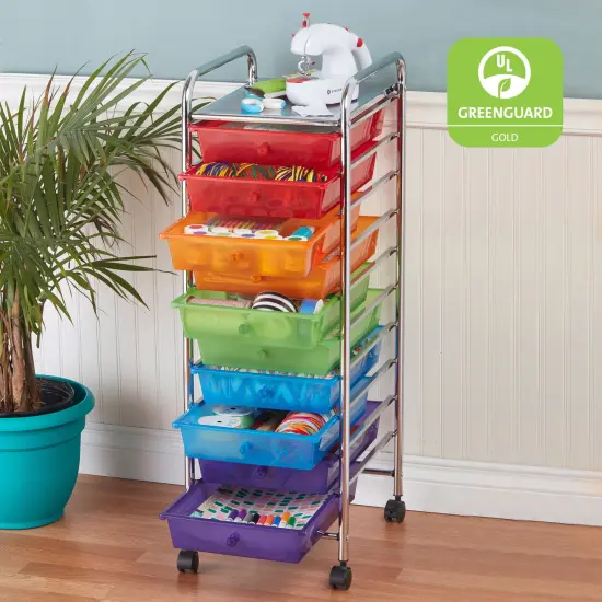 10-Drawer Mobile Organizer, Storage Cart Assorted {6}