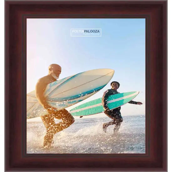 Panoramic Linear Brown Picture Frame - UV Acrylic, Foam Board Backing, Hanging Hardware {5}