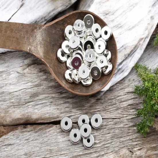 *50* 7mm Long Lasting Sterling Silver Plated Brass Heishi Disc Beads {2}