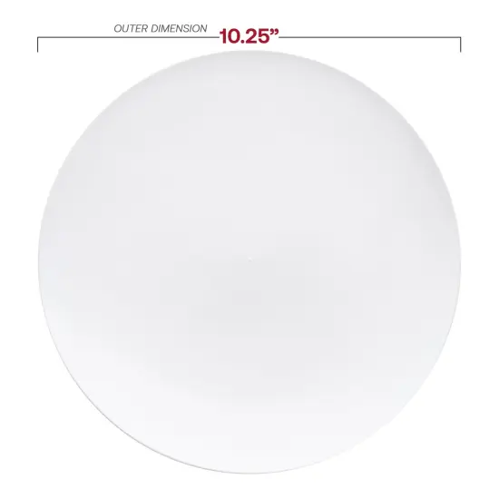 Solid White Organic Round Disposable Plastic Dinner Plates - 10.25" (120 Plates) {3}