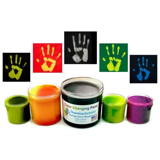 Temperature Activated Color Changing Thermochromic Paint Heat & Cold Reactive Pink blue 64&deg;f cold {4}