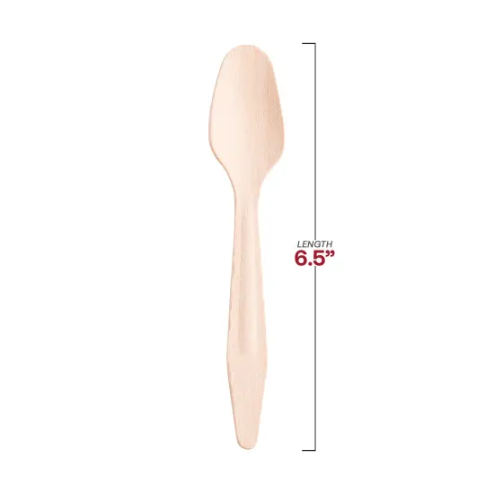 Natural Birch Eco Friendly Disposable Dinner Spoons (600 Spoons) {3}