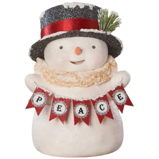 Peace Snowman with Top Hat 8" {1}