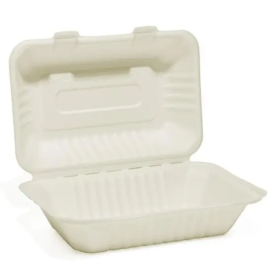Molded Fiber Hinged Lid Containers 9 '' 9 '' 3 1/4 '' {4}
