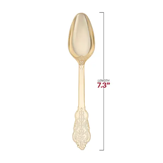 Shiny Baroque Gold Plastic Spoons (600 Spoons) {3}