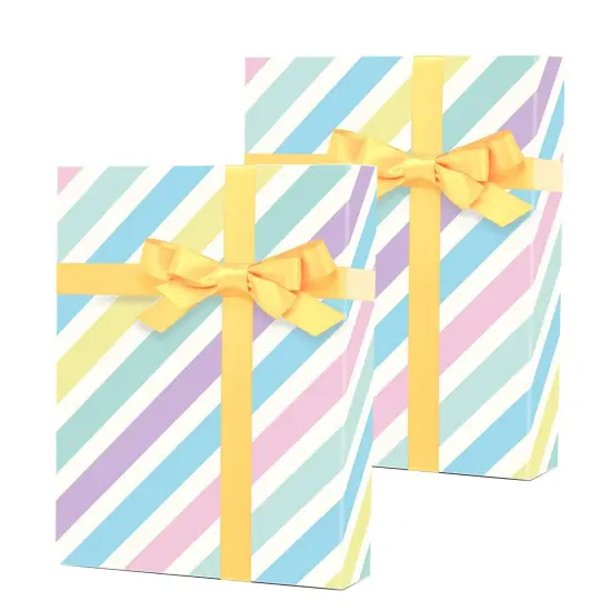 Elegant Striped Gift Wrap 24" x 417" Roll 60 lbs {5}