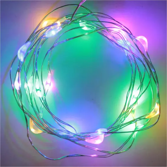 10 LED Fairy Light Multi with Mini Battery {1}