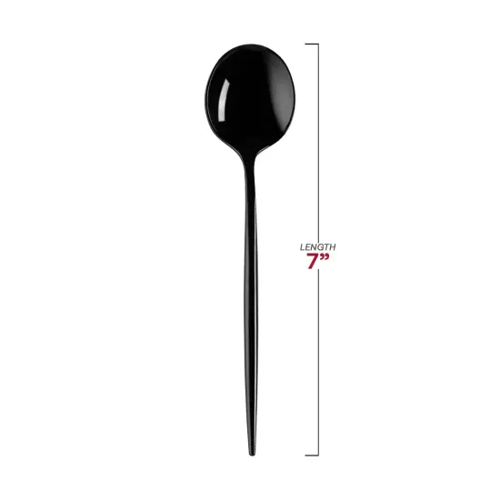 Solid Black Moderno Disposable Plastic Dessert Spoons (480 Spoons) {3}