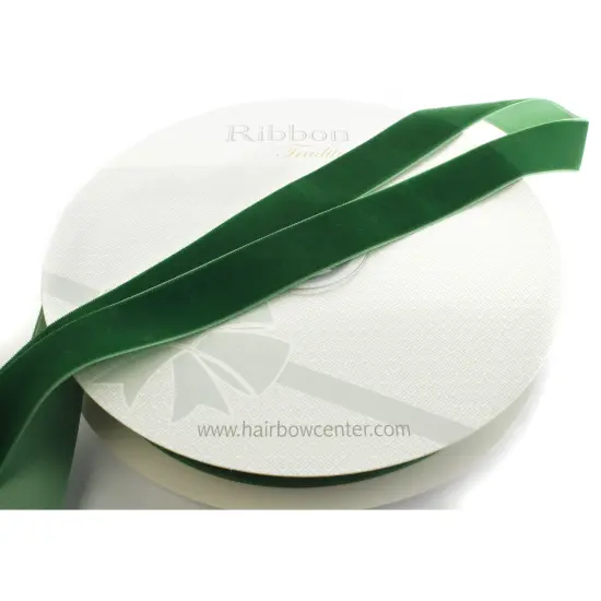 1" Velvet Ribbon (5yd & 25yd Spool Lengths) Forest Green {3}