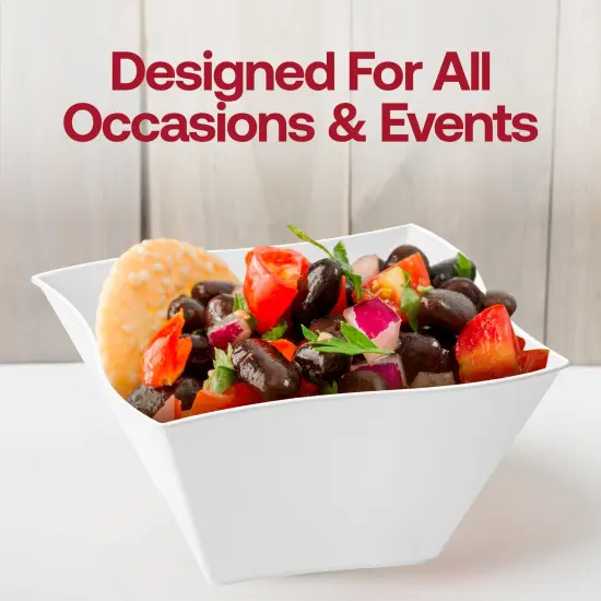 White Wave Plastic Soup Bowls 14 oz. - (120 Bowls) {6}