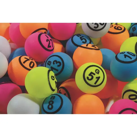 Ping Pong Style Replacement Bingo Balls, Multi-Colored (Set of 75) {3}