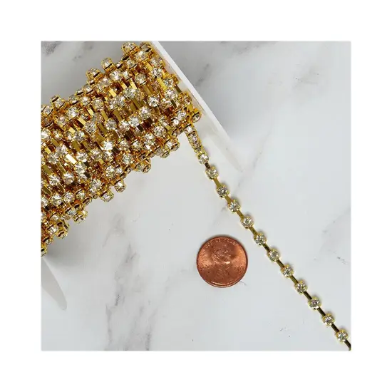 Rhinestone Chains in Silver and Gold 5 Yards {6}