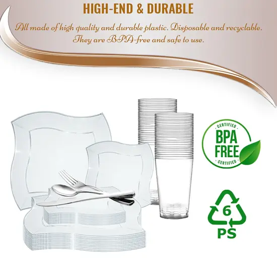 Clear Wave Plastic Wedding Value Set (20 Settings) {3}