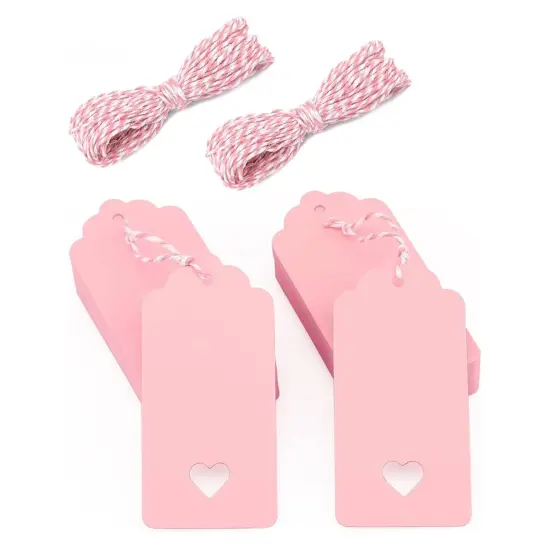 Blue Pre Strung Wooden Tags 1" x 2.5" {5}