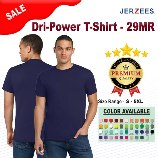 Jerzees&reg; Dri Power Cotton Polyester Stylish T-Shirt Charcoal Grey {2}