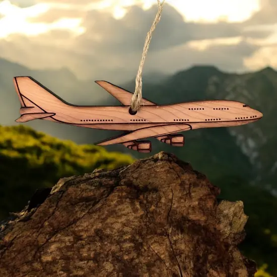 747 Jet Airplane - Cedar Ornament {6}