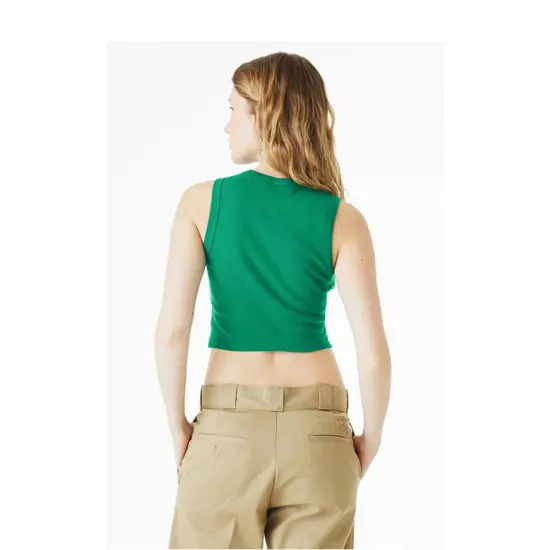 Bella + Canvas&reg; Ladies Micro Rib Muscle Crop Tank SOLID RED BLEND {7}