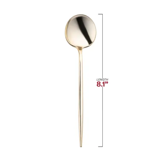 Shiny Gold Moderno Disposable Plastic Dinner Spoons (300 Spoons) {3}