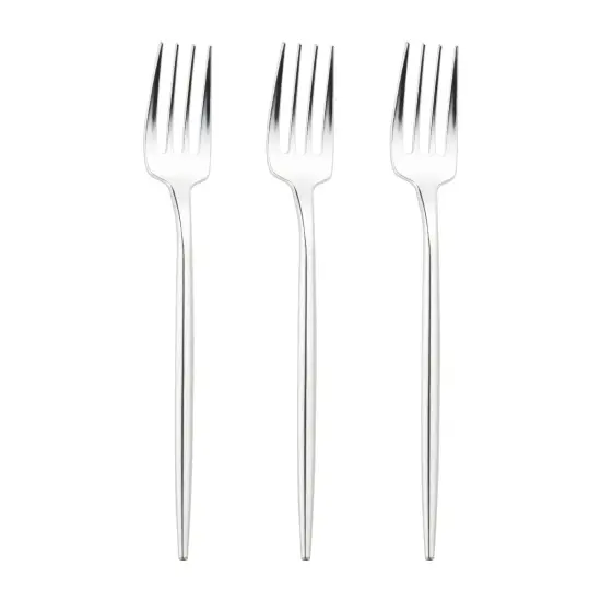 Shiny Silver Moderno Disposable Plastic Dinner Forks (300 Forks) {2}