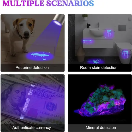 LET'S RESIN UV Light for Resin Curing, Portable Mini 365nm UV Flashlight Black Light, Faster Cure LED Waterproof UV Lamp Rechargeable for Resin Molds, Pet Urine, Dry Stains, Bed Bug {4}