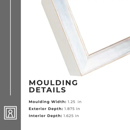 Modern Shadow Box 1.5" Depth White Picture Frame - UV Acrylic, Backing, Hanging Hardware {3}