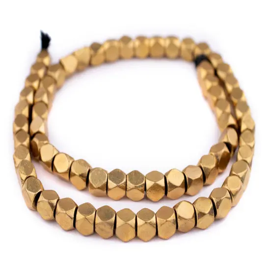 The Bead Chest Brass Diamond Cut Beads (9mm) {3}